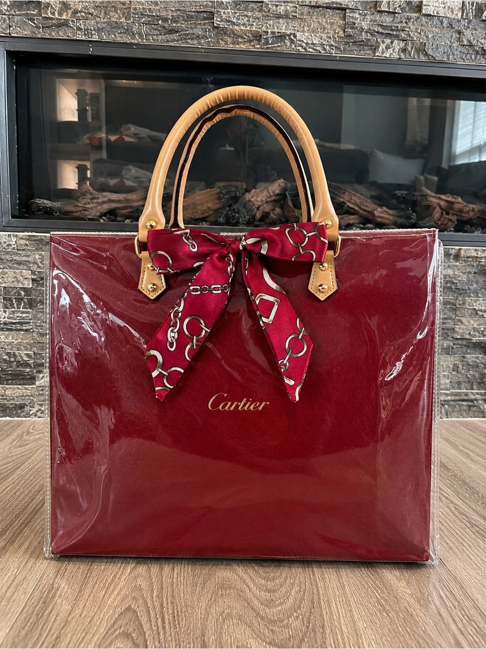 UpCycled Burgundy Cartier Tote Bag